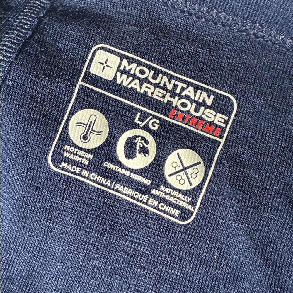 Mountain Warehouse Extreme Men's Wool Rich Blend Base Layer Navy Blue Large - Picture 8 of 9
